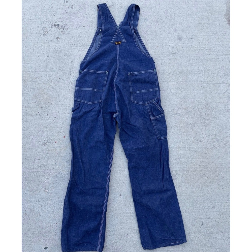 Vtg Big Smith Sanforized USA Made 1950s Denim Unlined Overalls Mens 44 x 30 - Picture 2 of 11